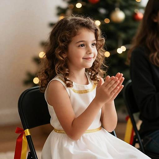Cheerful Girl in Festive Decor