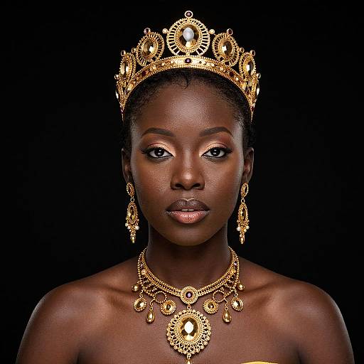 Black Woman with Gold Jewelry