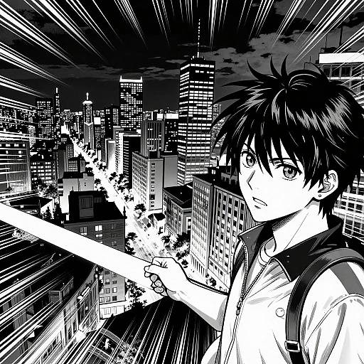 Manga Style Night Cityscape