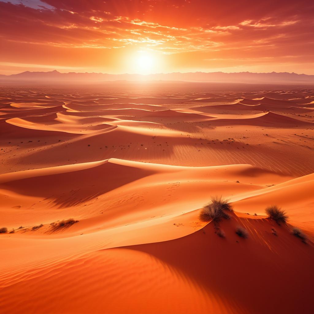 Epic Desert Sunset with Flying Griffins