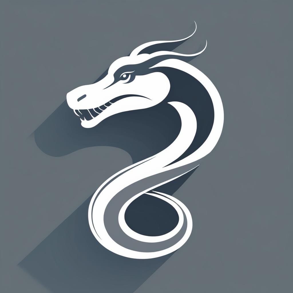 Minimalist Slate Gray Snake Illustration