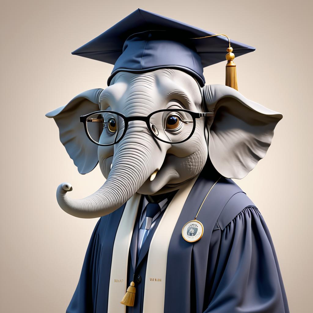 Scholarly Elephant: Wisdom in Animation