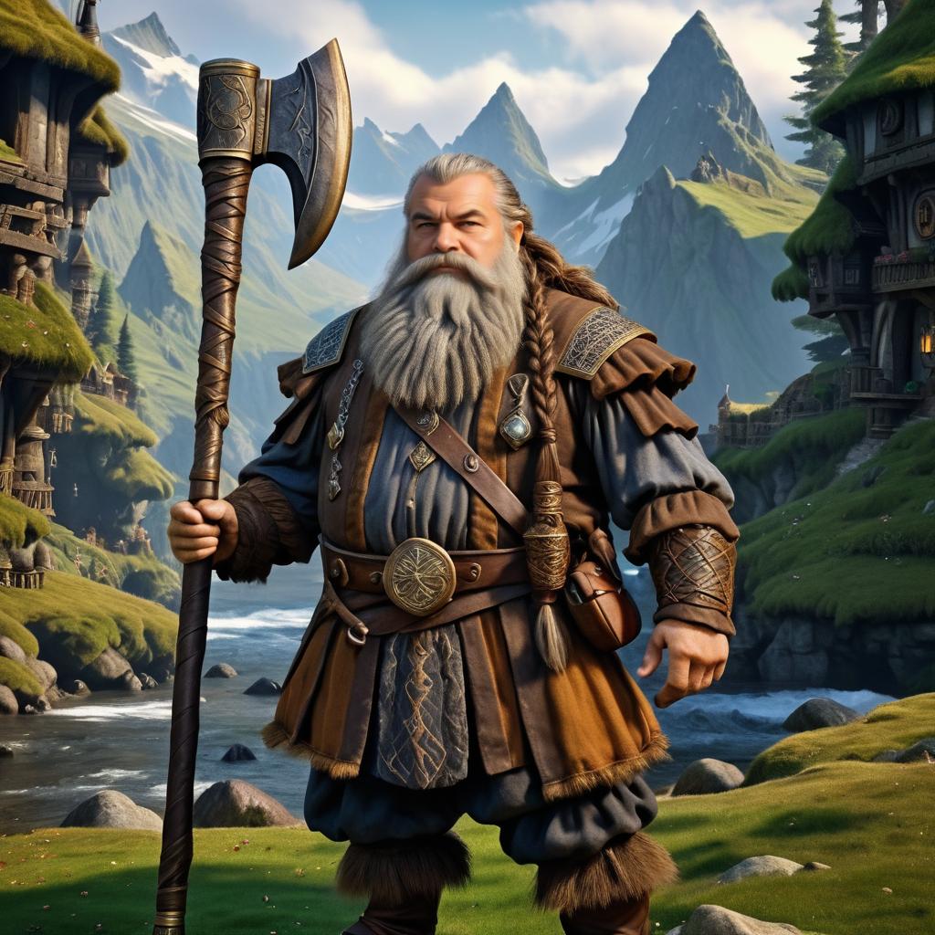 Detailed Portrait of a Stout Fantasy Dwarf