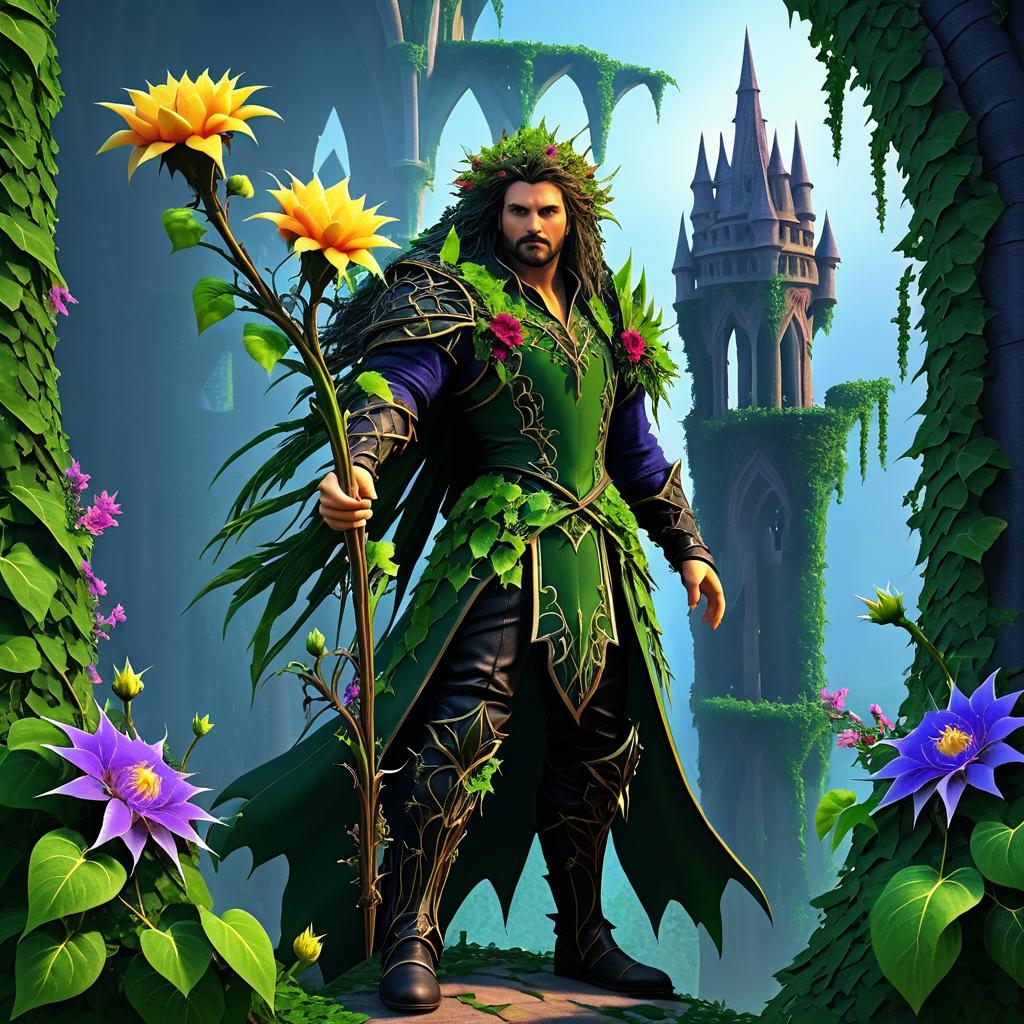 Enchanting Bard in Dark Fantasy Vine