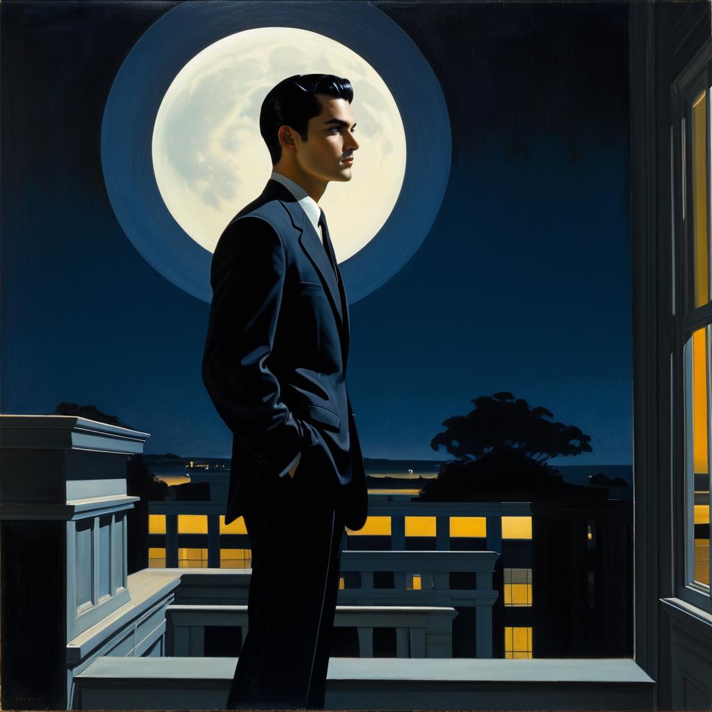 Nocturnal Elegance: A Young Man Portrait