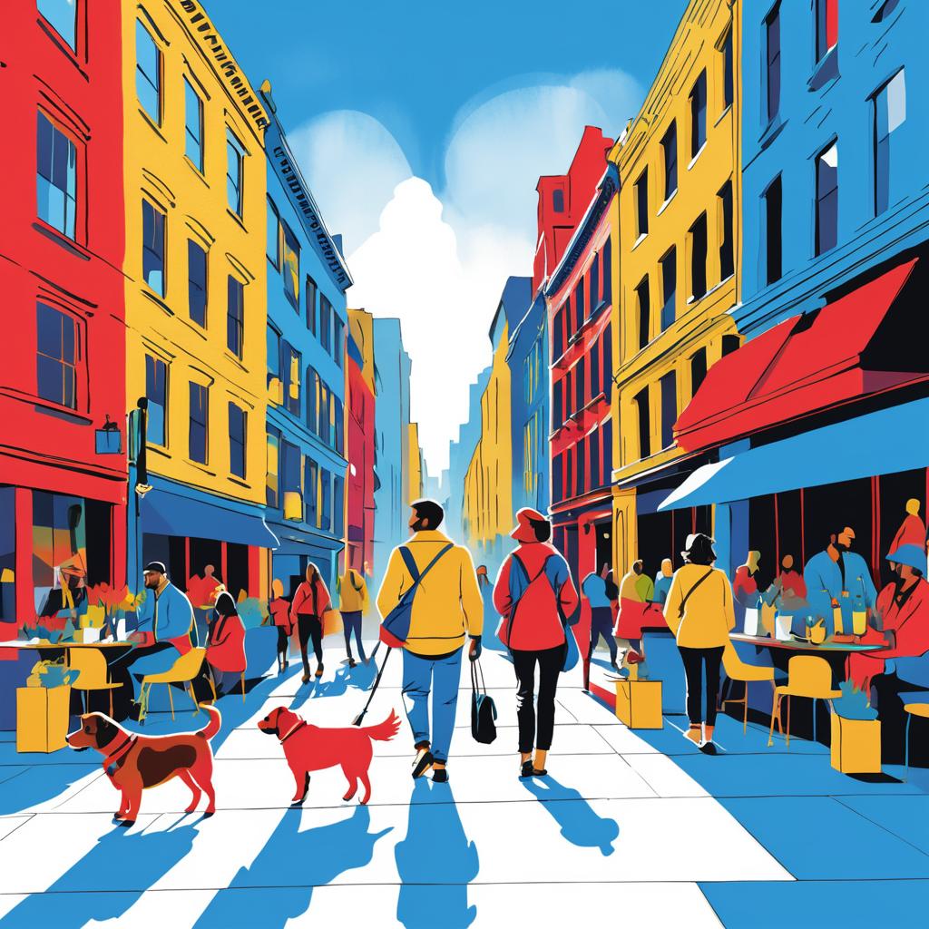 Vibrant Urban Street Scene Illustration