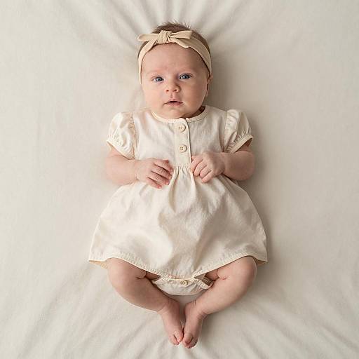 Newborn Baby in Cream Outfit