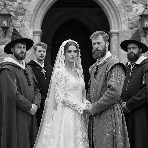 Medieval Wedding in Black and White