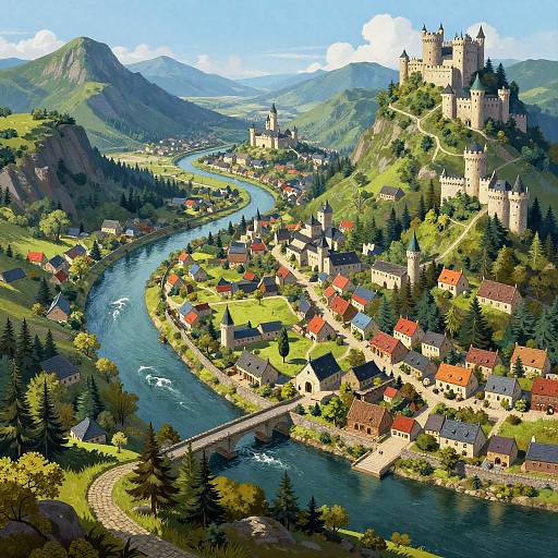 Vast Magical Cityscape: Rivers and Castles