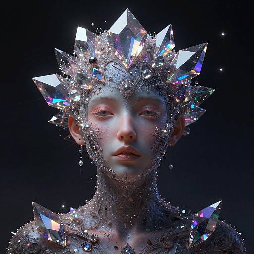 Psychedelic Quantum Crystal Portrait