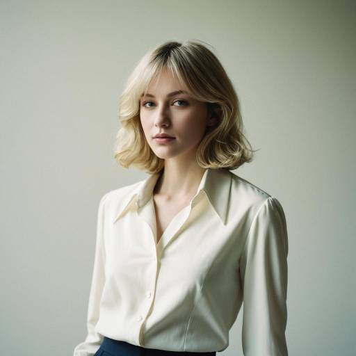 Blonde Woman in Tailored Vintage Blouse