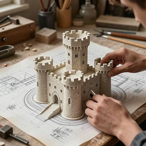 Castle Blueprint to Reality Artwork