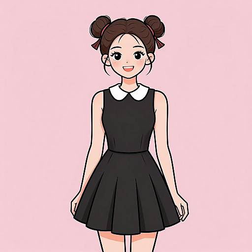 Smiling Woman in Preppy Mini Dress