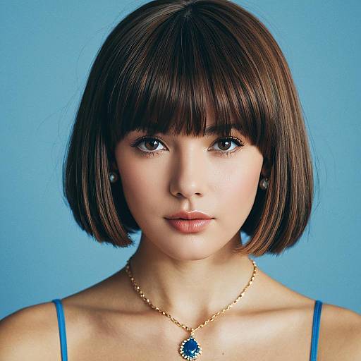 Young Woman with Bob Cut and Jewelry