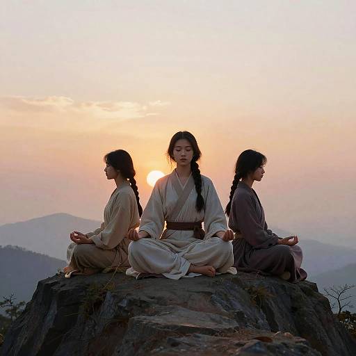 Stoic Female Meditation on Mountain