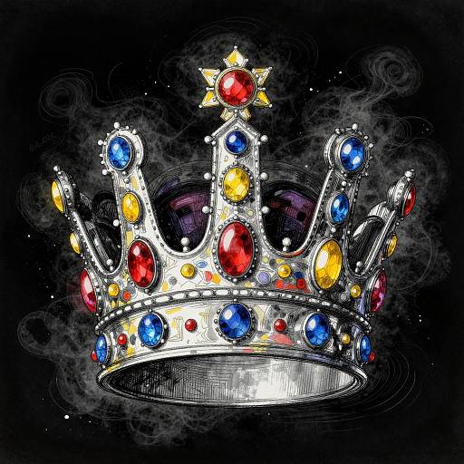 Occult Imperial Crown in Watercolor Style