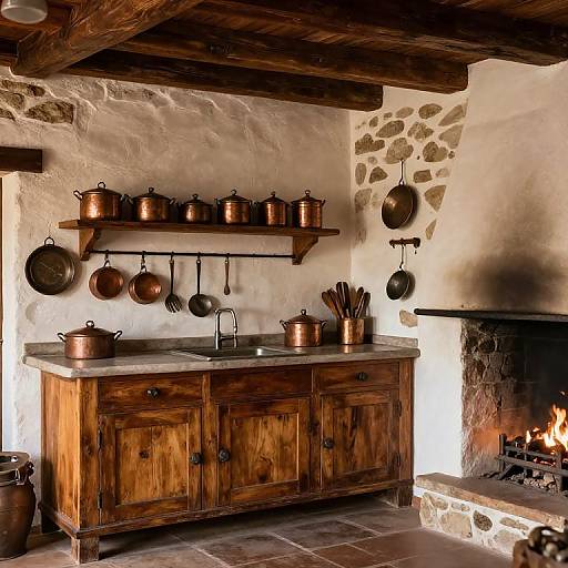 Cocina Rústica Tradicional Acogedora