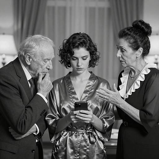 Black and White Portrait of Three Generations