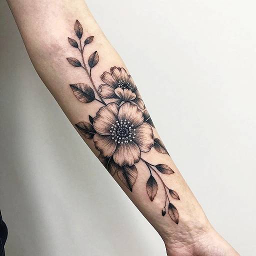 Nature-Inspired Floral Arm Tattoo