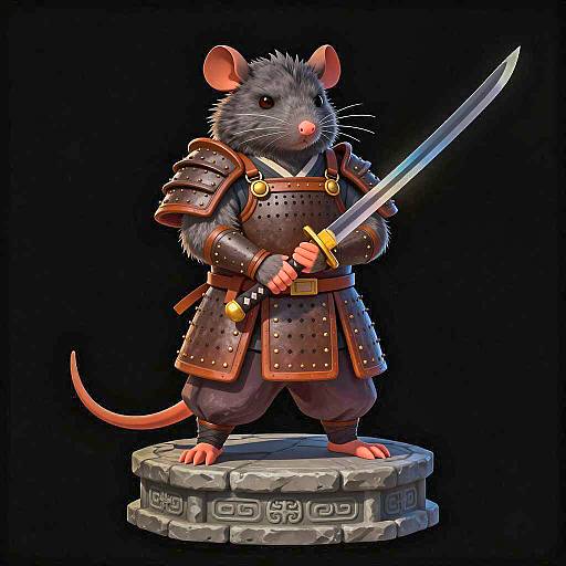 Warrior Rat: Fierce Digital Illustration