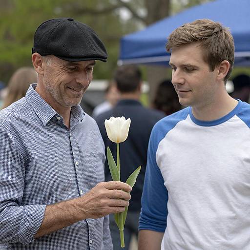Joyful Outdoor Photograph of Two Men