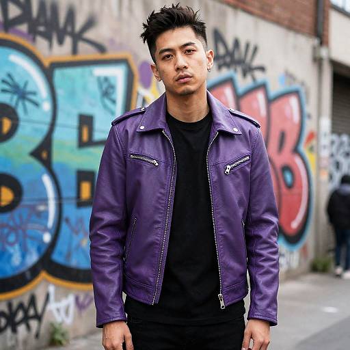 Punk Street Poet in Violet Jacket