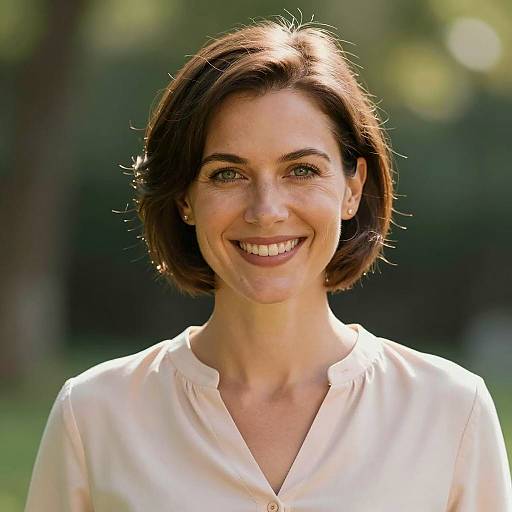 Smiling Woman in Natural Light Portrait