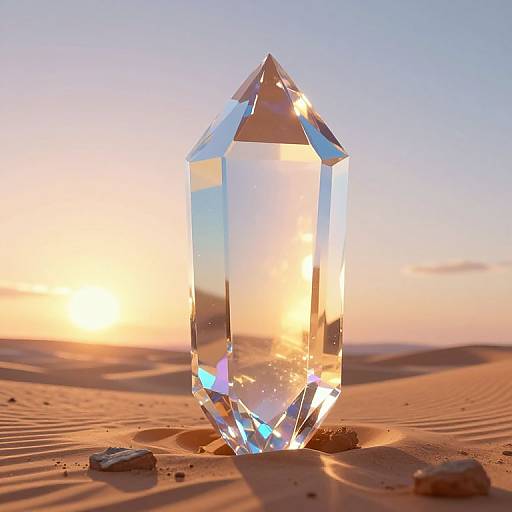 Surreal Crystal Prism Desert Scene