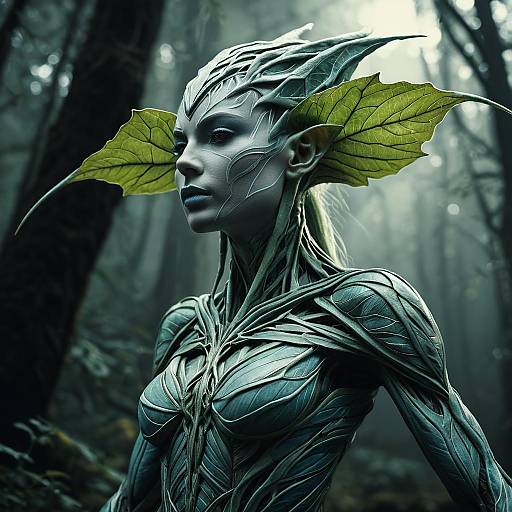 Androgynous Sylvan Spirit with Leaf Vein Skin