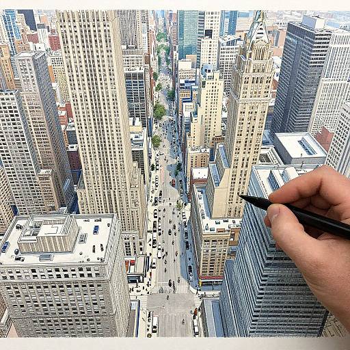 Bird's Eye View of Man in Manhattan