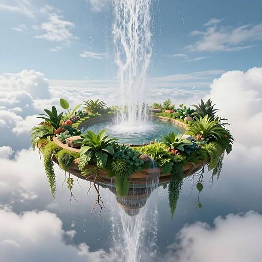 Surreal Upside Down Floating Garden