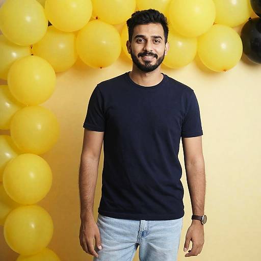 Man in Casual Outfit at Birthday Party