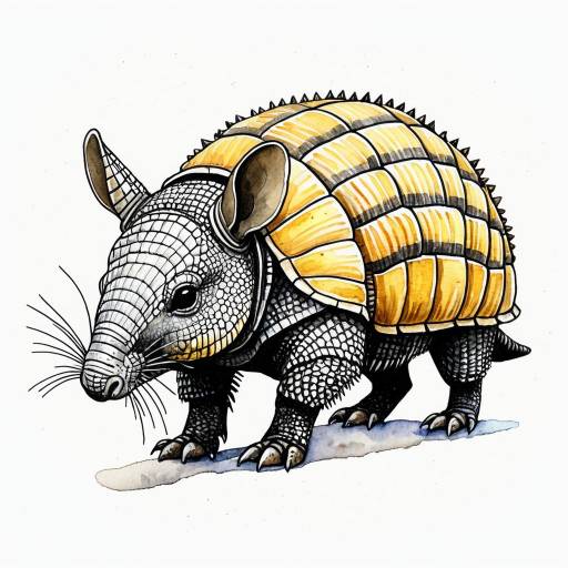 Watercolor Armadillo Illustration