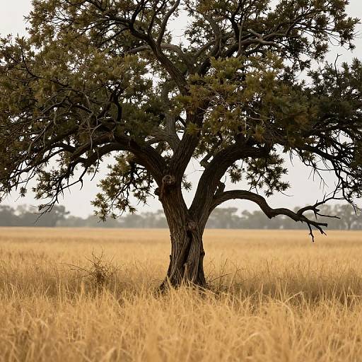 Silent Sentinel in Golden Grass