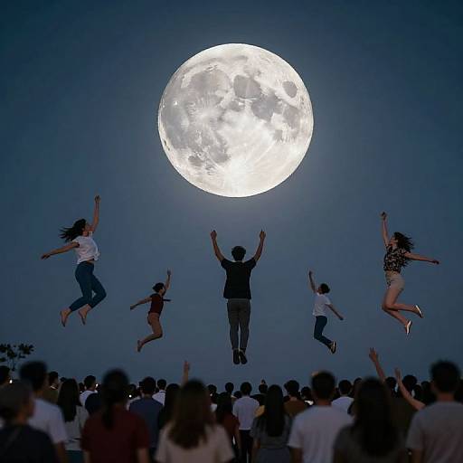 Defying Gravity Beneath Luminous Moon