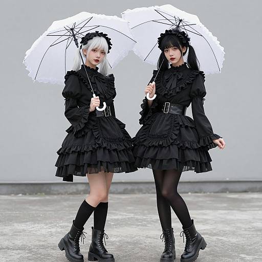 Gothic Lolita Duo with Parasol