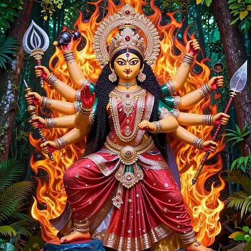Durgamata Fierce Multi-armed Warrior Goddess