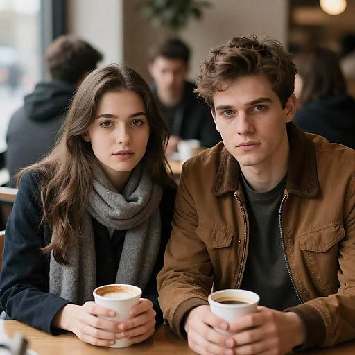 Candid Café Moment of Young Couple