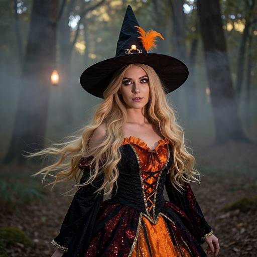 Enchanting Witch in Mystical Forest