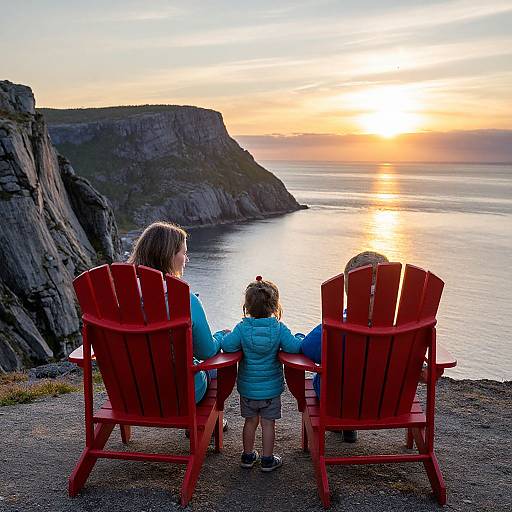 Mother and Child Sunset at Gros Morne