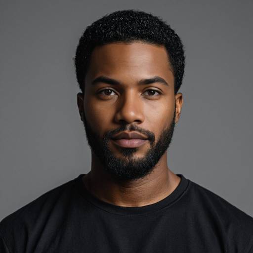 Portrait of Young Black Man with Beard