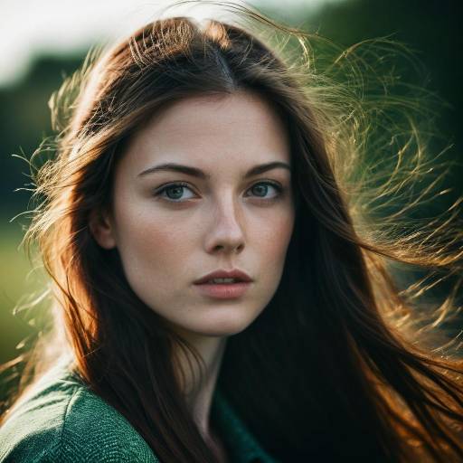 Close-up Portrait of Young Woman Outdoors