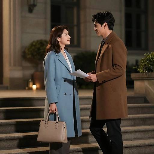 Nighttime Stroll on a Staircase