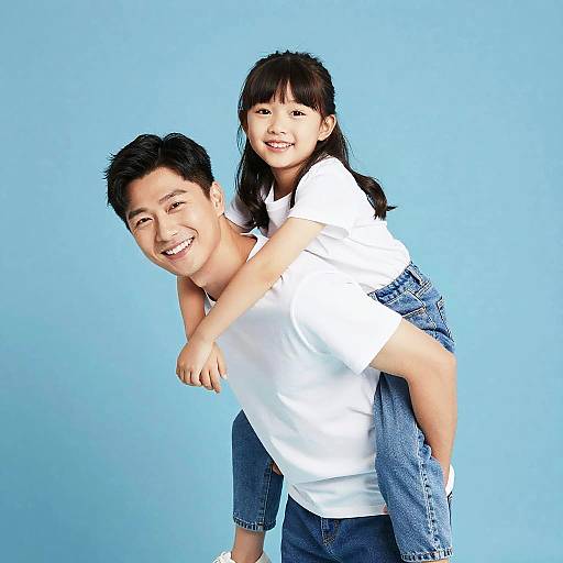 Happy Father Giving Daughter Piggyback Ride