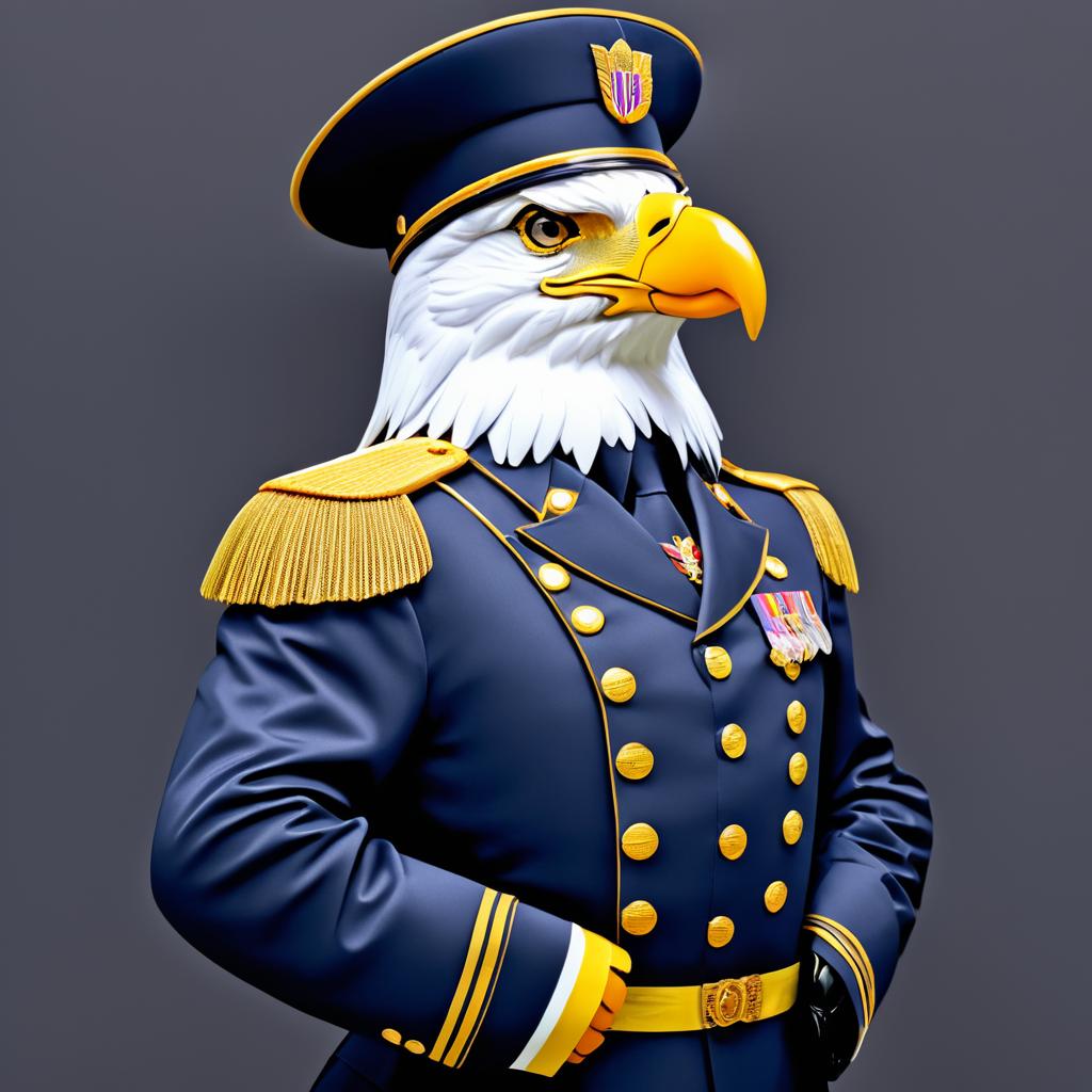 Eagle President in Military Uniform