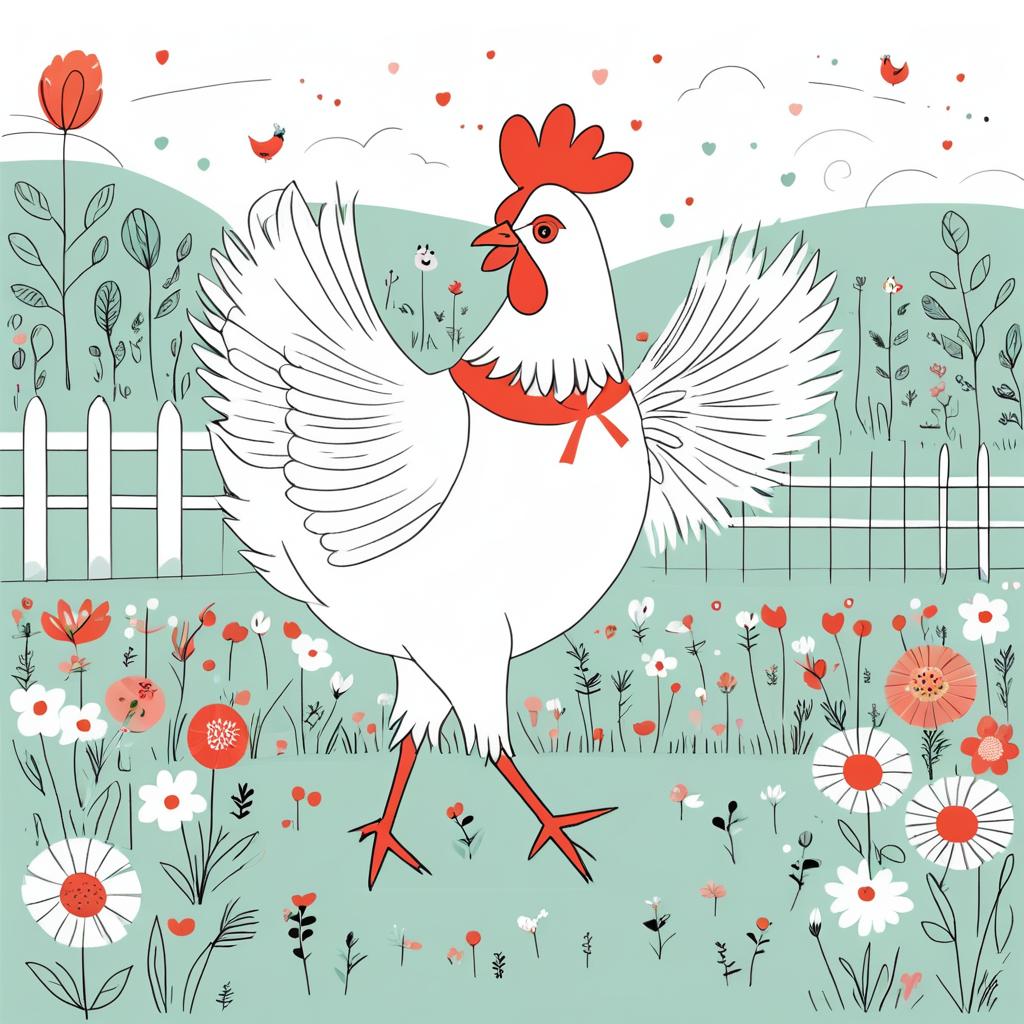 Humorous Dancing Chicken in Tutu Art