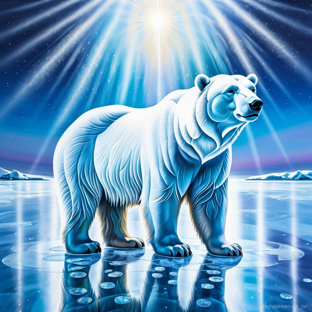 Majestic Polar Bear in Ice Art