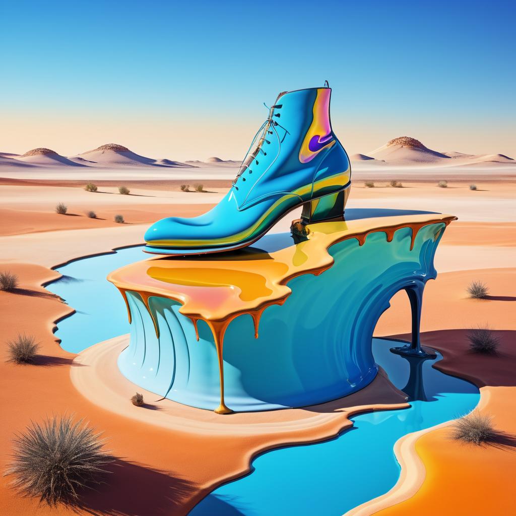 Surreal Giant Shoe on a Dreamy Hill