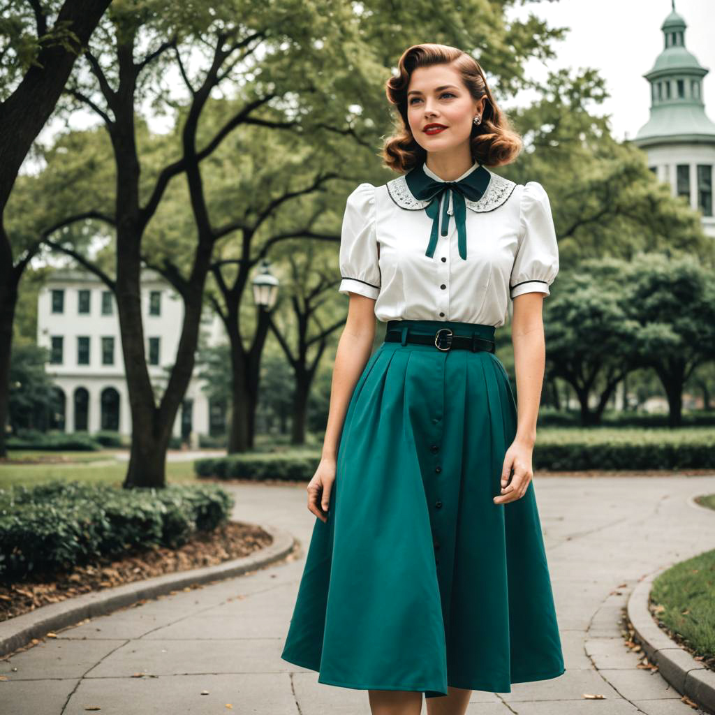 Exuberant Vintage Fashion in City Park