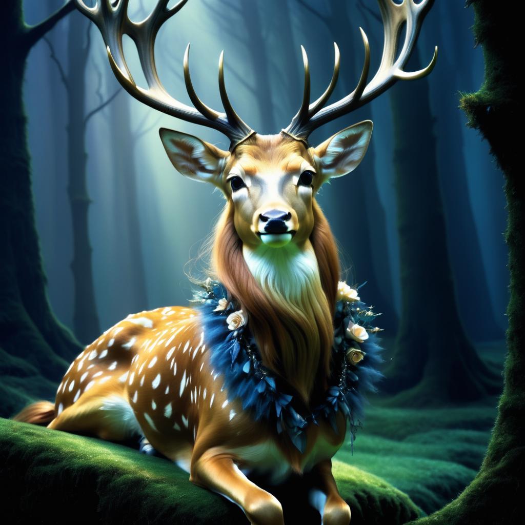 Regal Deer Portrait with Cinematic Flair